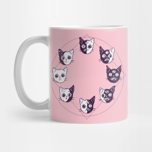 Cat Moon Phases No Background Mug